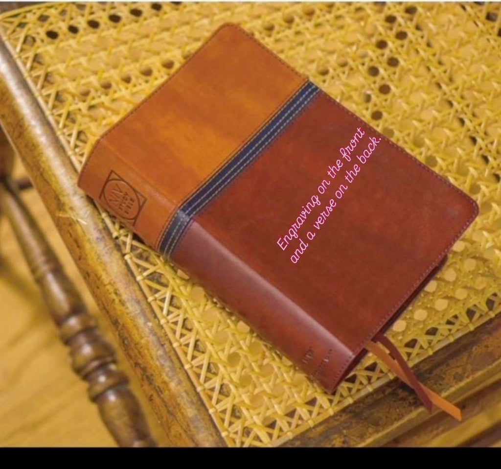 Biblia de Estudio NVI Personalizada - Marrón/Azul, Tamaño Personal, Revisada