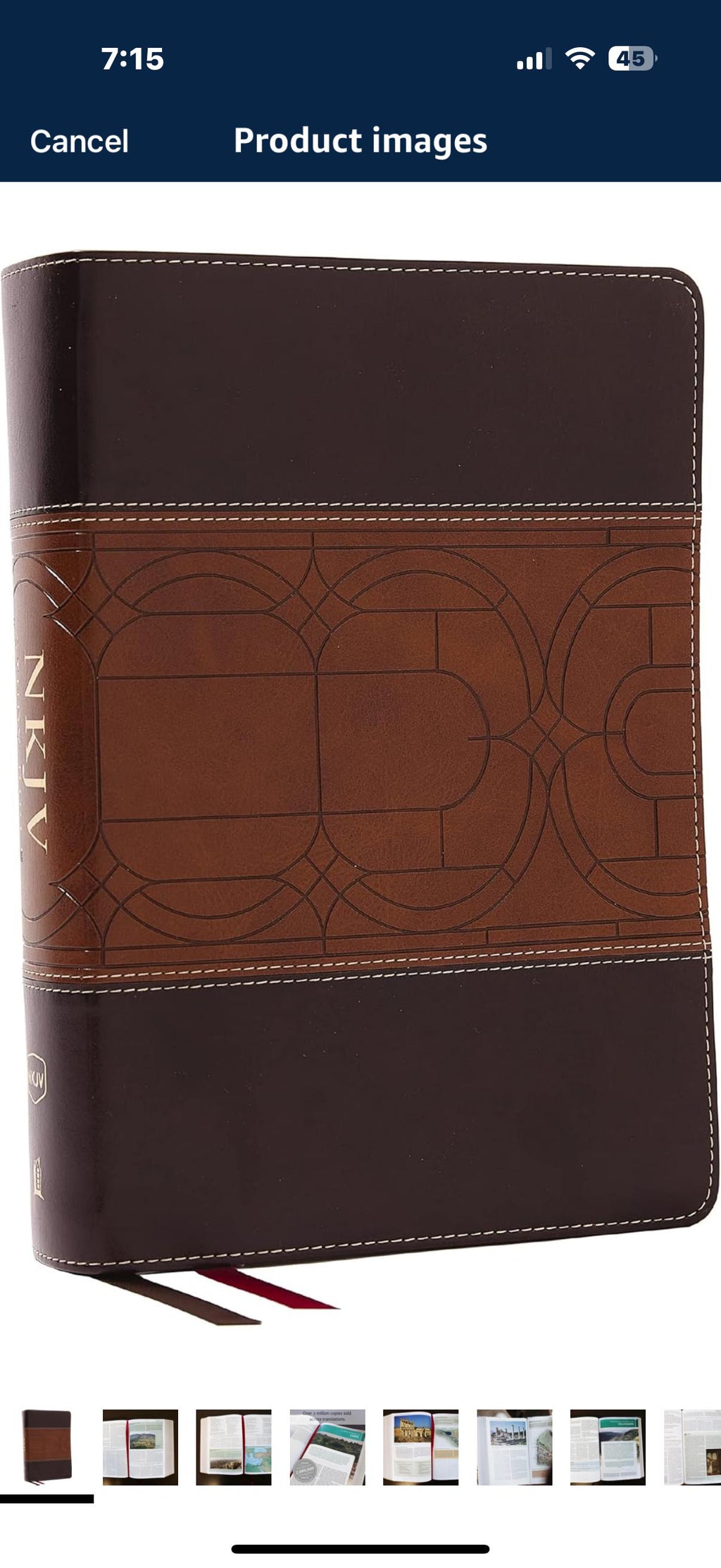 Biblia de Estudio NKJV, Piel sintética, Marrón, a todo color, Letra cómoda, Biblia personalizada