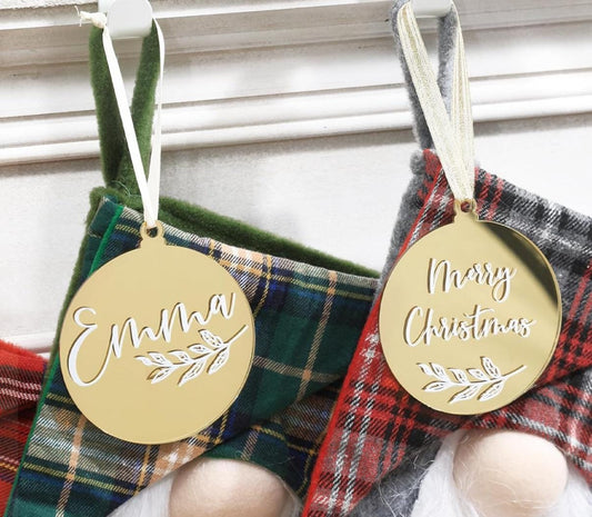 Personalised Mirror Christmas Bauble | 3D Name Ornament | Custom Colours & Names | Holiday Tree Decoration