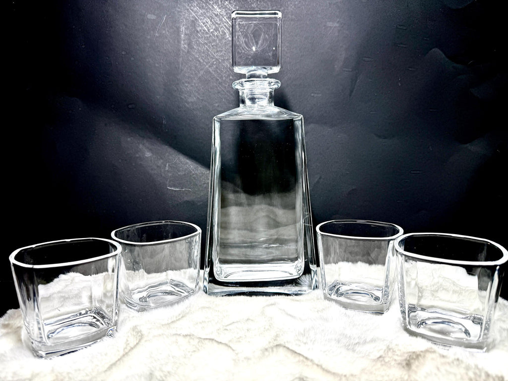 Juego de licorera de tequila personalizada de 12" - 4 vasos, caja de regalo