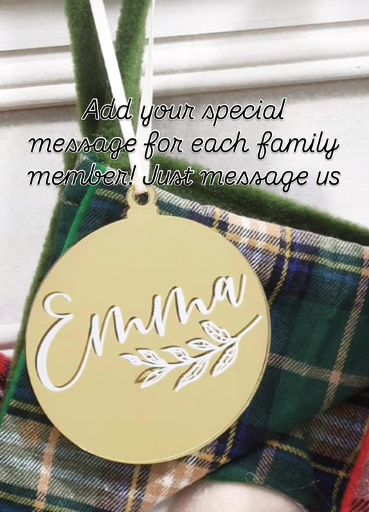 Personalized 10pc  Gold Mirror Ornament