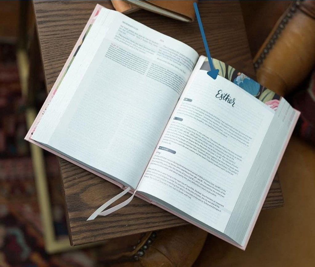 NVI Personalizada, La Biblia de Estudio de la Mujer, Tapa Dura, Flores Azules, A Todo Color, Letra Roja