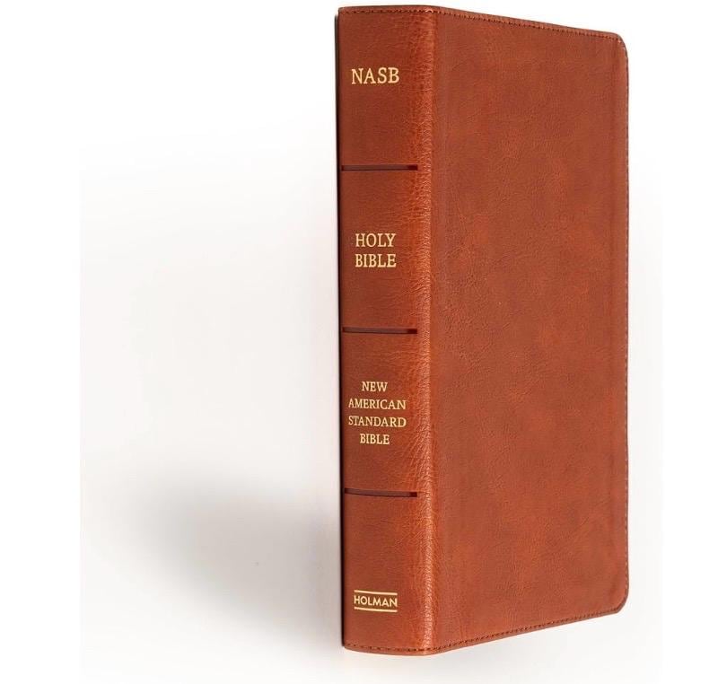 Personalized NASB Large Print Bible - Burnt Sienna Leather