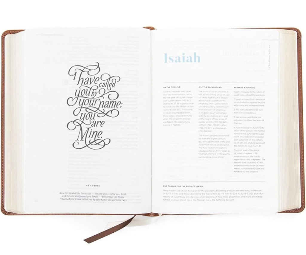Personalized Wide Margin Journaling Bible - Saddle Leather