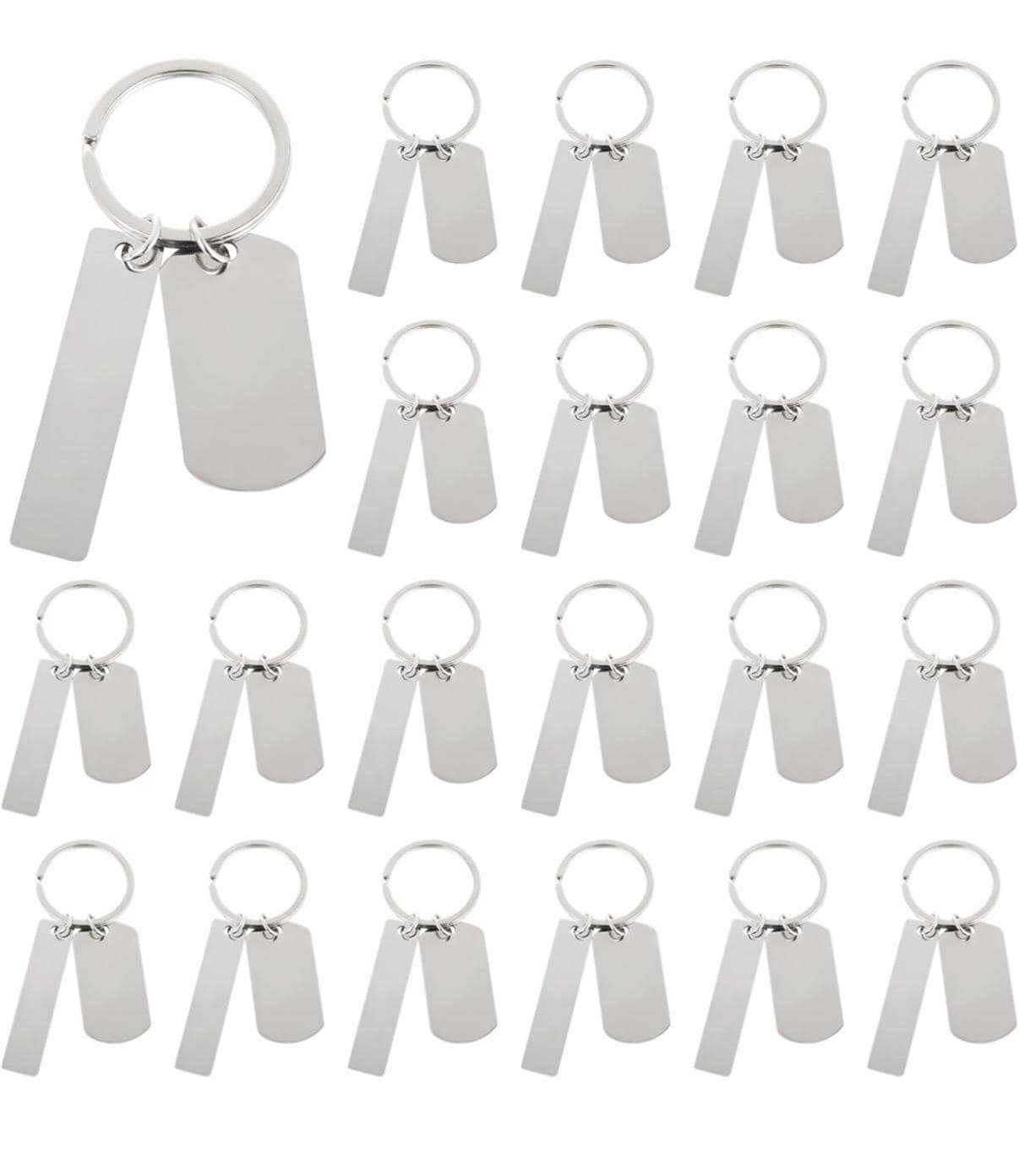 30pcs Stainless Steel Engravable Keychains