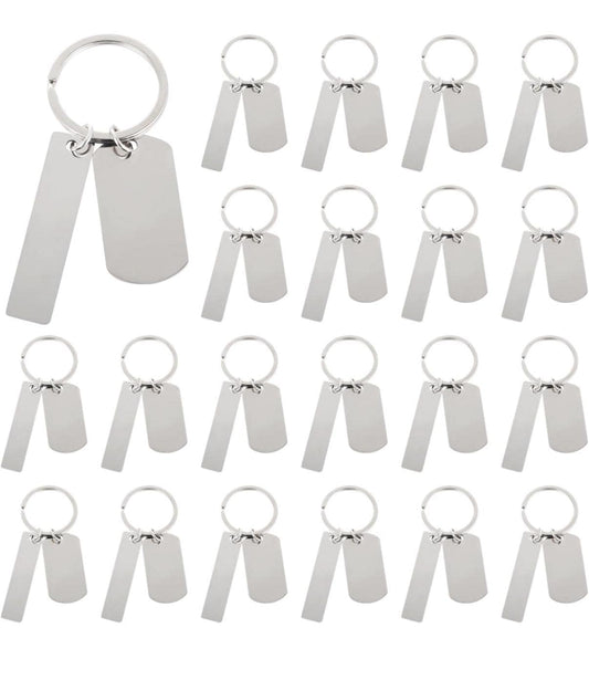30pcs Stainless Steel Engravable Keychains