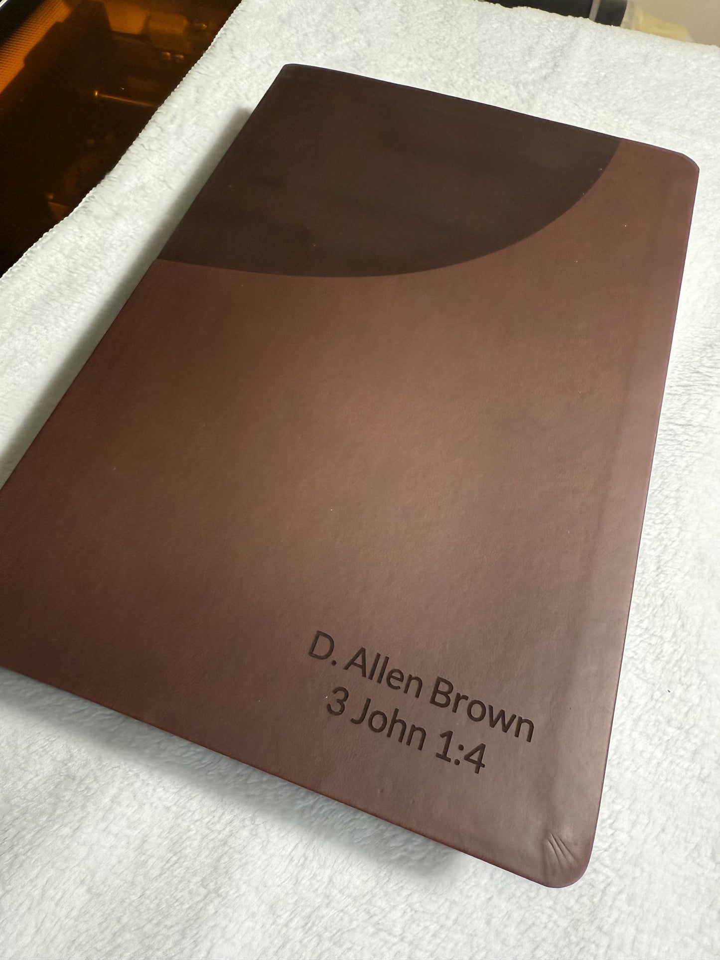 NIV, Super Giant Print Reference Bible, Leathersoft, Brown, Red Letter, Comfort Print,Engraved  Bible, Personalized Bible, Baptism Gift,