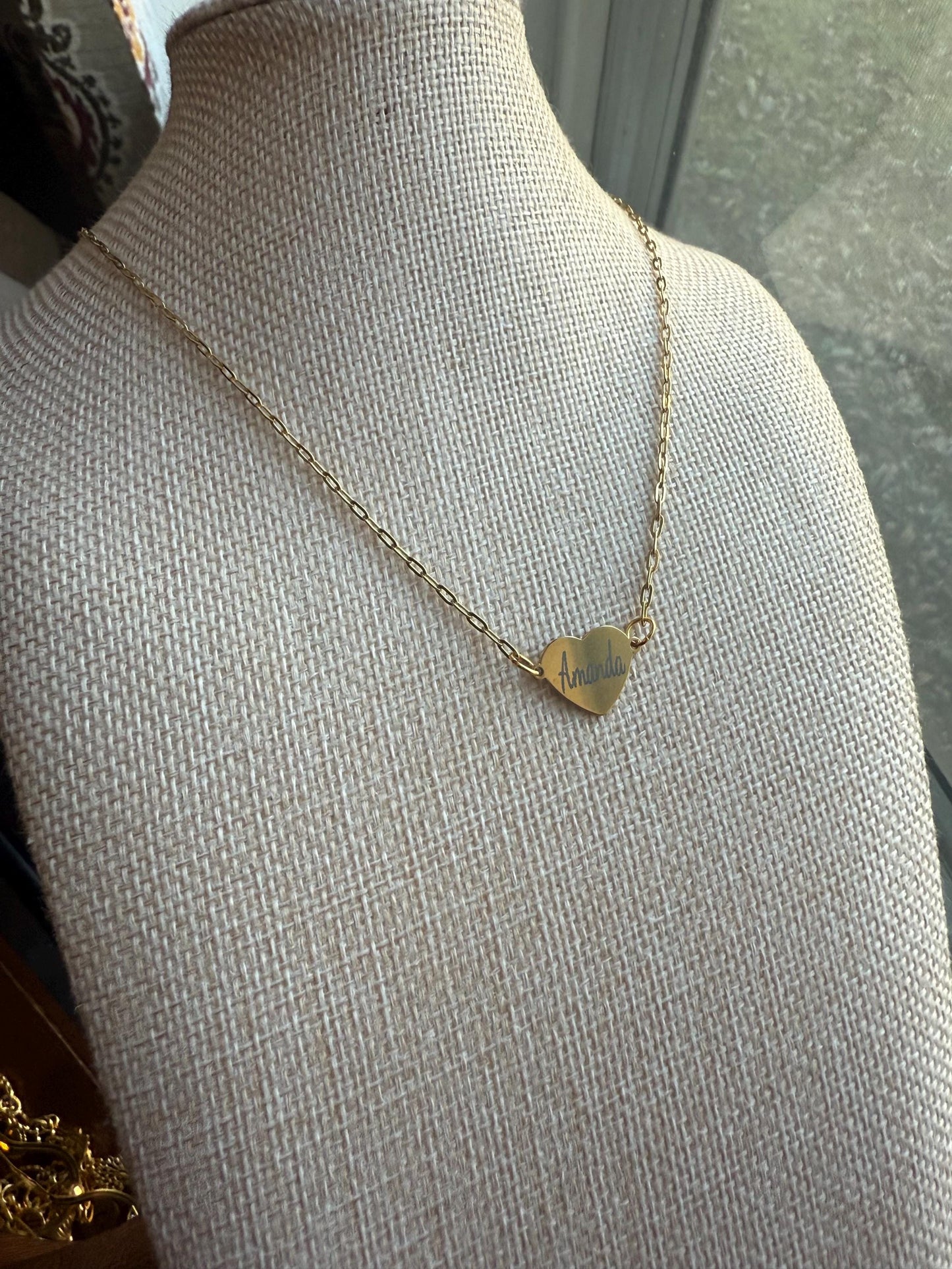 Personalized Heart choker necklace