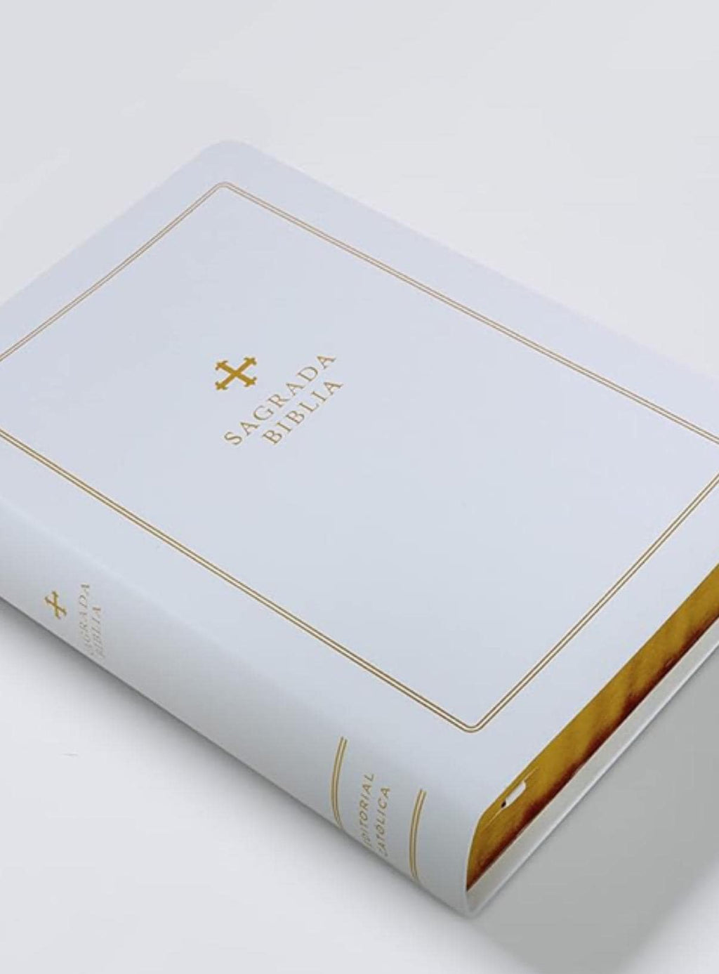 Biblia Católica Personalizada - Piel Blanca, Letra Cómoda