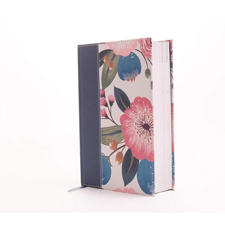 NVI Personalizada, La Biblia de Estudio de la Mujer, Tapa Dura, Flores Azules, A Todo Color, Letra Roja
