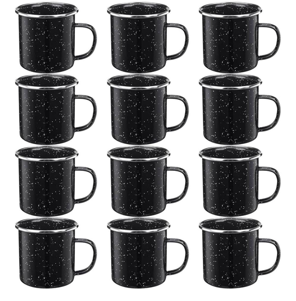 Personalized 12 Pcs Enamel Camping Mugs Small Coffee Mugs Tea Cups Portable Vintage Campfire Camping Cups Bulk