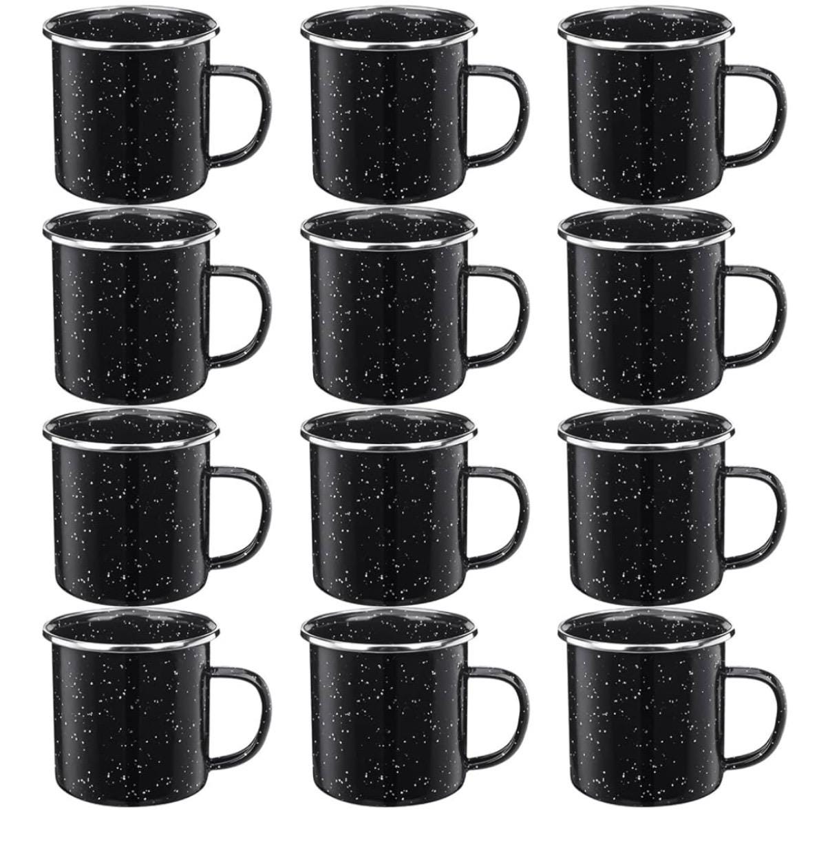Personalized 12 Pcs Enamel Camping Mugs Small Coffee Mugs Tea Cups Portable Vintage Campfire Camping Cups Bulk