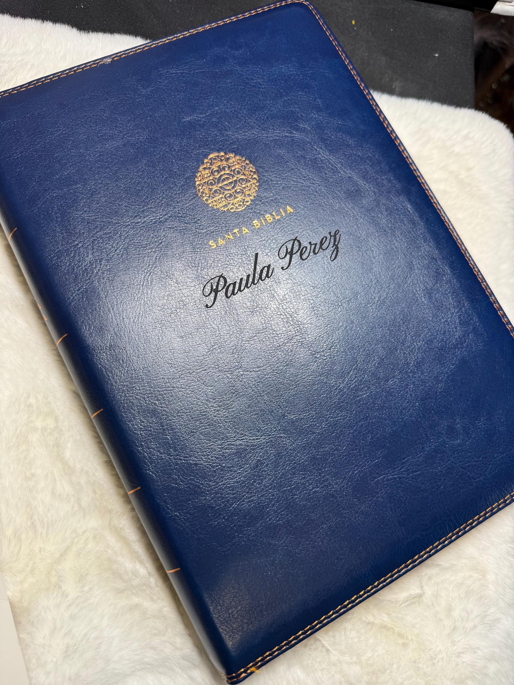Personalized RVR60 Santa Biblia, Leathersoft Spanish Bible, Super Giant Print