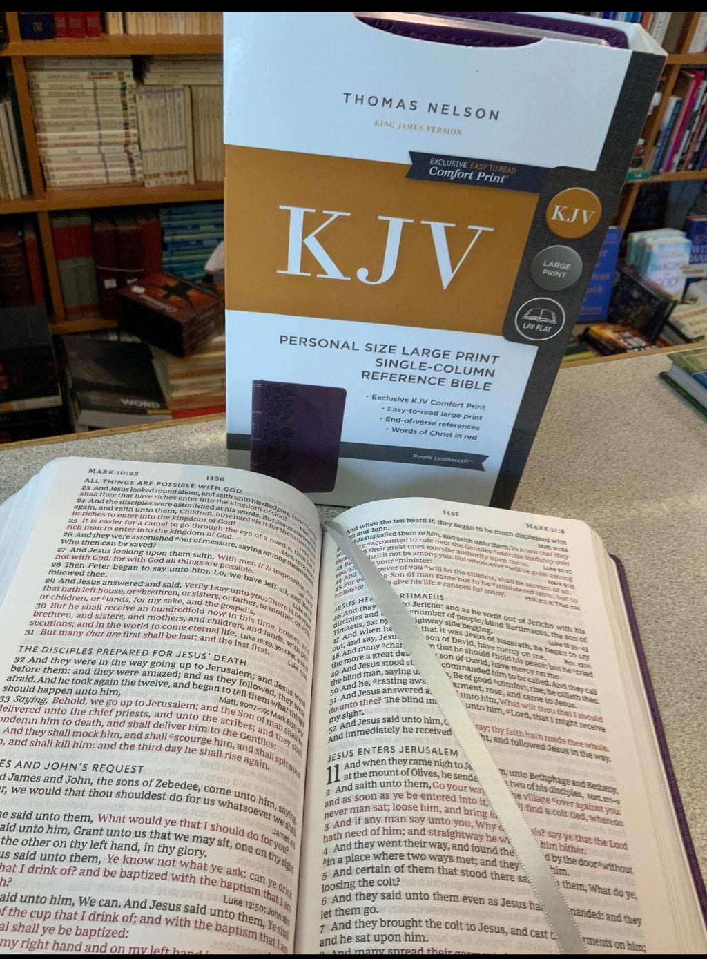Personalized Purple Floral Print CSB Super Giant Print Reference Bible, Value Edition, 16 pt LeatherTouch, Red Letter, 10.7”