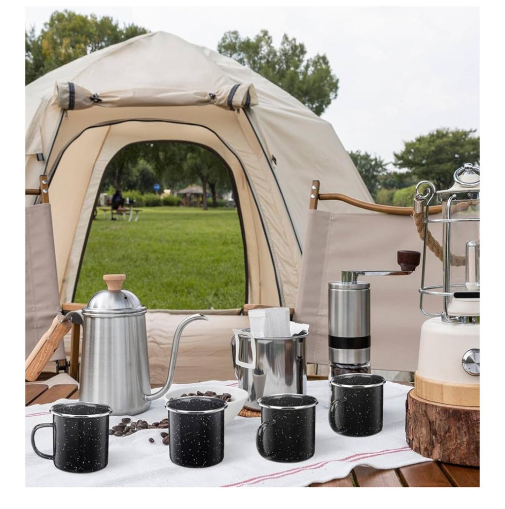 Personalized 12 Pcs Enamel Camping Mugs Small Coffee Mugs Tea Cups Portable Vintage Campfire Camping Cups Bulk