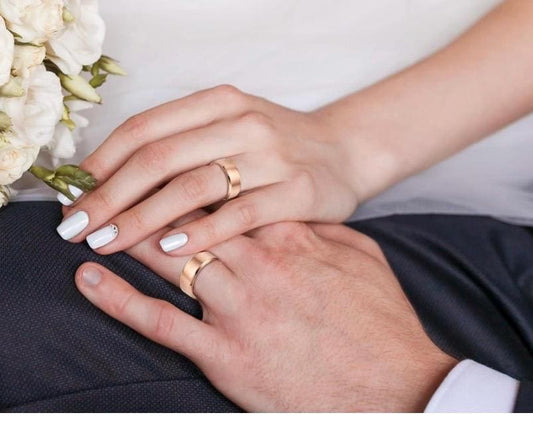 Rose Gold Stainless Steel Wedding band