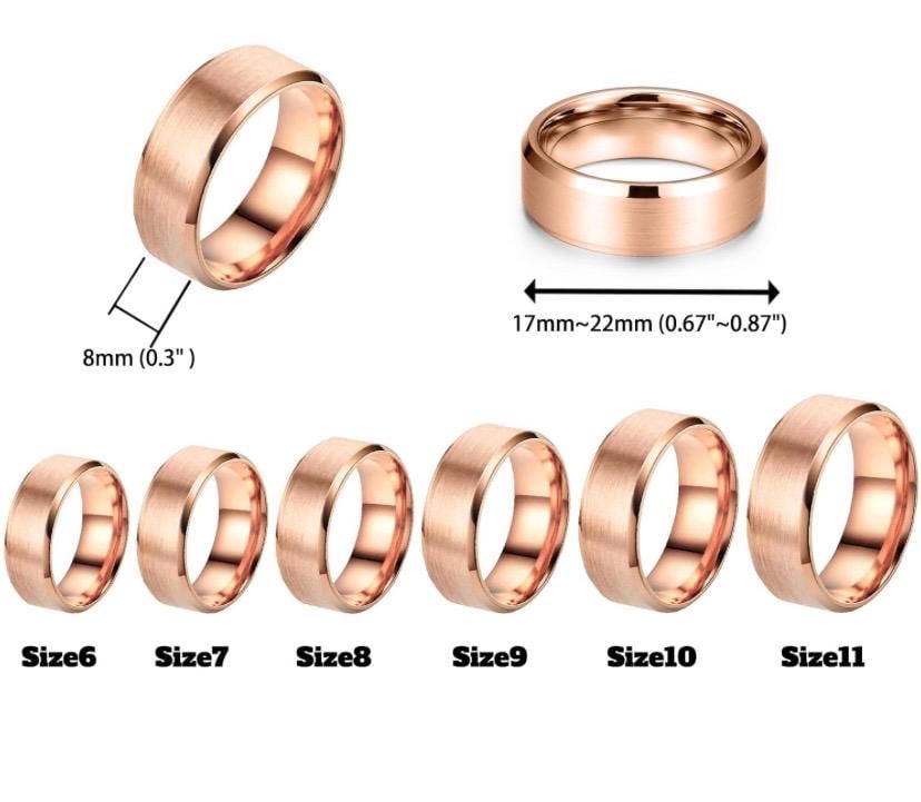 Rose Gold Stainless Steel Wedding band