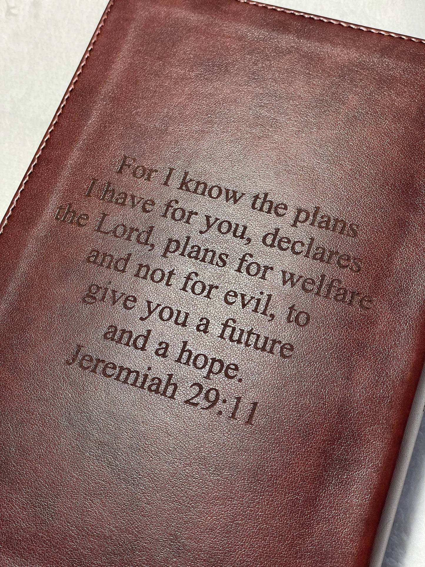 Personalized ESV Large Print Bible, Chestnut TruTone Cover, Engraved Bible