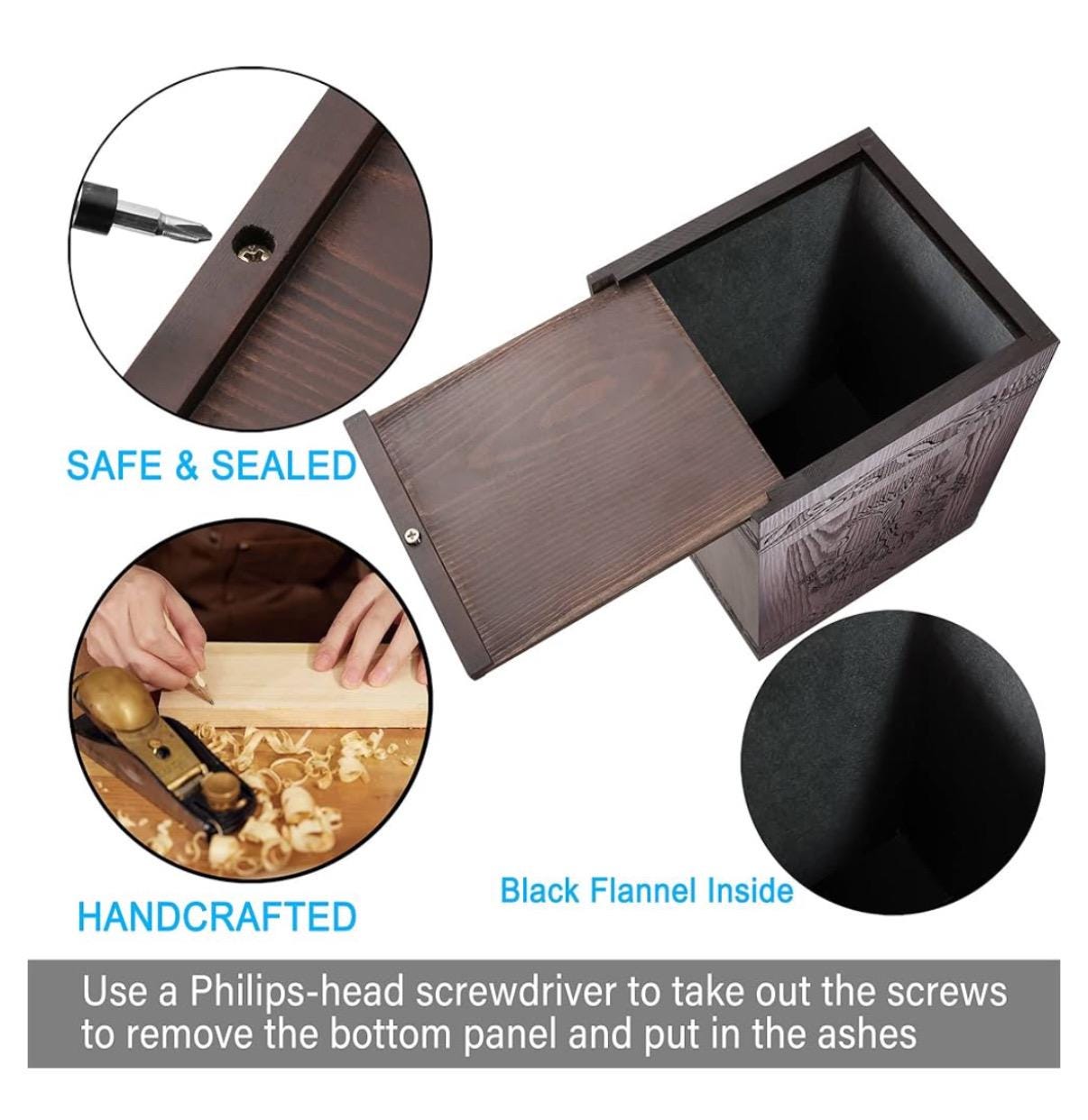 Personalized Cremation Urns Human Ashes Adult Male Female,Pine Wooden Tree of Life Urns Box for Ashes Men Women Child, holds 222 cubic inch