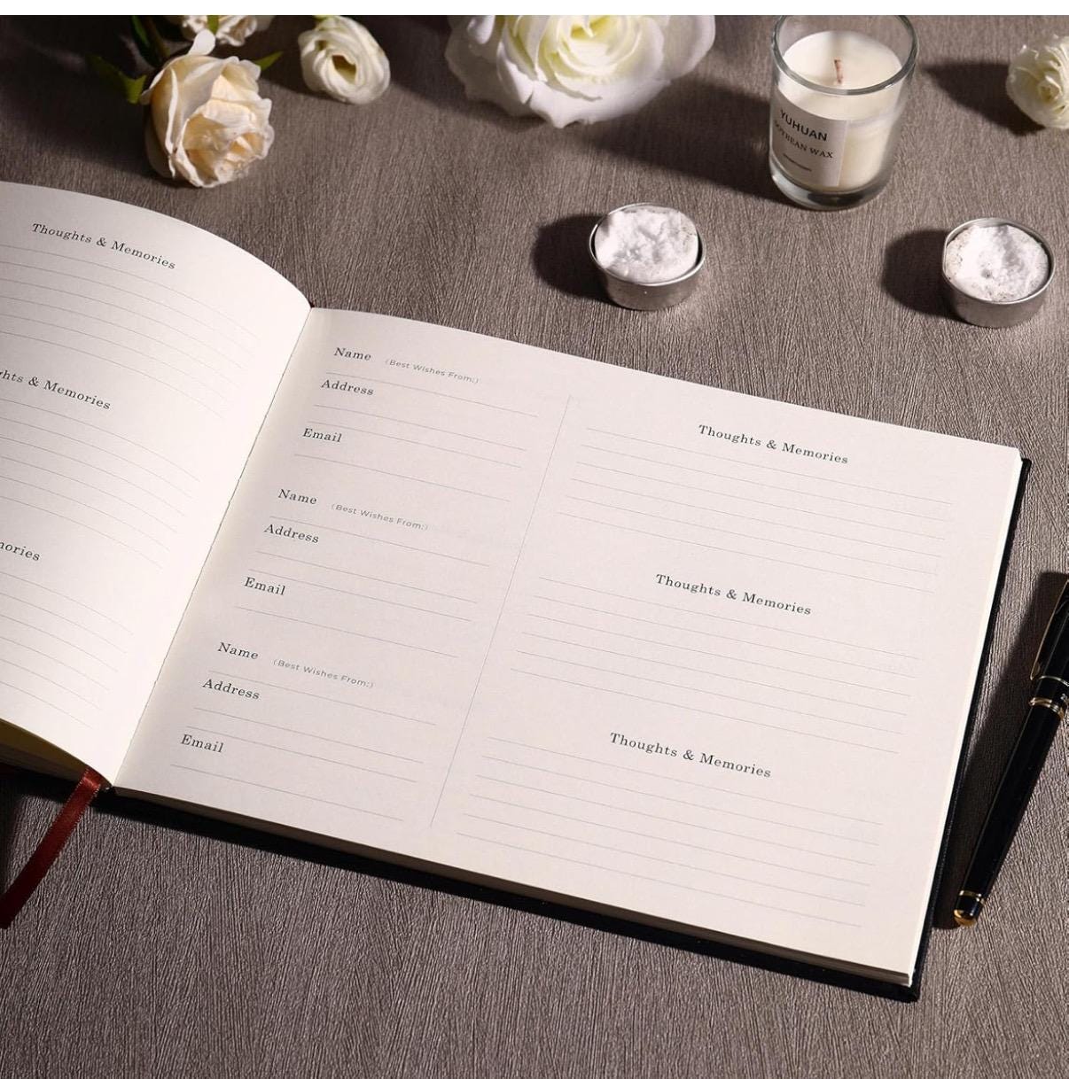 Personalized Funeral Guest Book for Memorial Service,Celebration of Life Guest Book for Funeral, 144 Pages 8x10