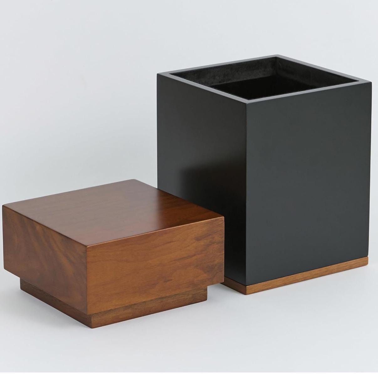 Personalized Black Walnut Wooden Cremation Urn for Human Ashes Handcrafted TSA Approved Urn