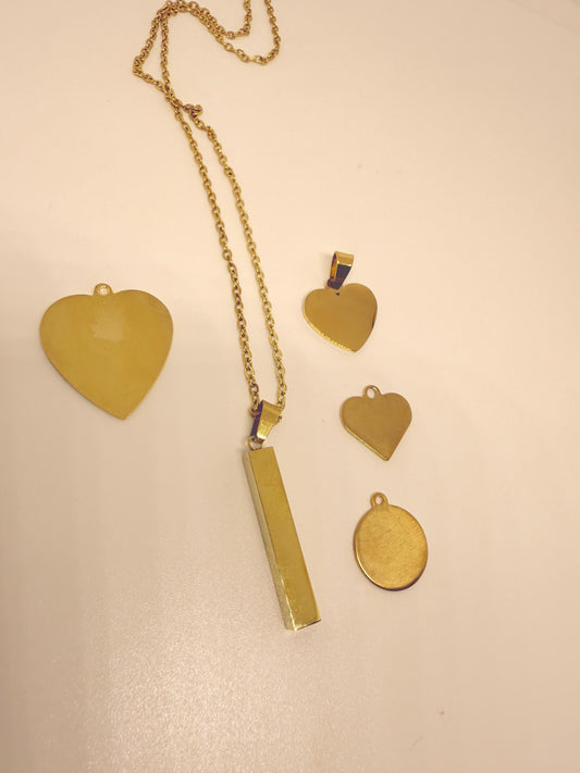 Stainless steel 18k Gold  pendant necklace