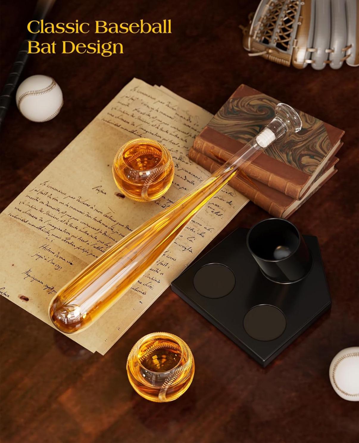Personalized Baseball & Bat Decanter Set