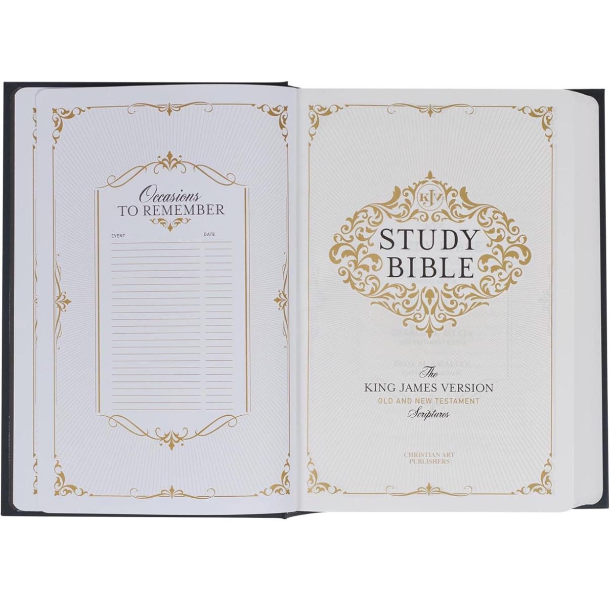 Personalized KJV Study Bible, Large Print King James Version Holy Bible, Black Hardcover