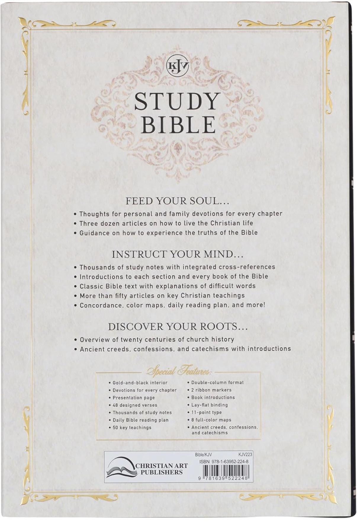 Personalized KJV Study Bible, Large Print King James Version Holy Bible, Black Hardcover