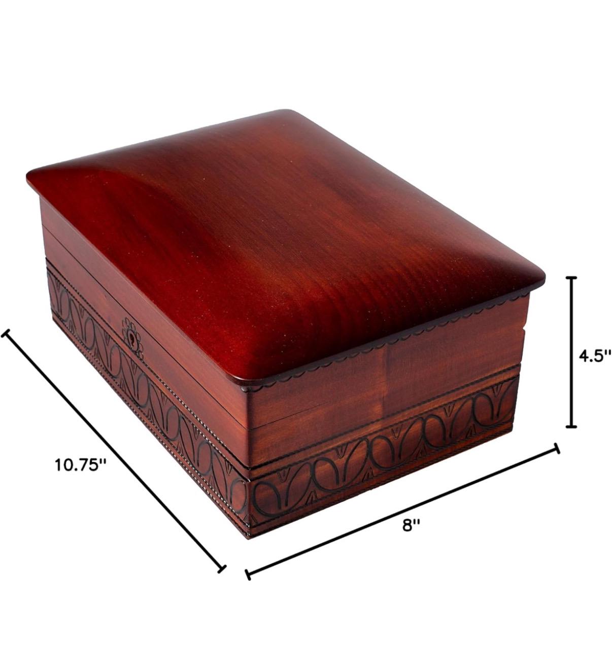 Personalized  Polish Heritage Handmade Extra-Large 10 1/2" Wooden Box with Lock and Key for Keepsakes, Memorial, Graduation, Wedding Gift