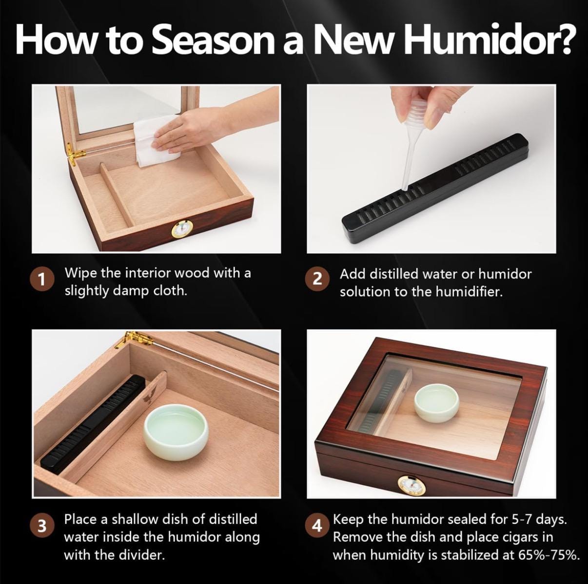 Personalized Powerful  luxury cigar case humidor can perfect storage 7 cigars and keeps cigars fresh