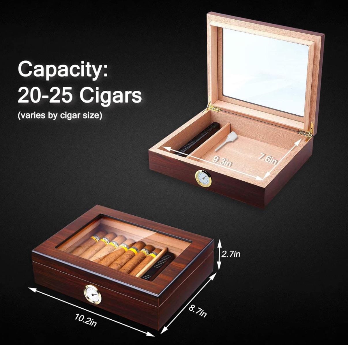 Personalized Powerful  luxury cigar case humidor can perfect storage 7 cigars and keeps cigars fresh
