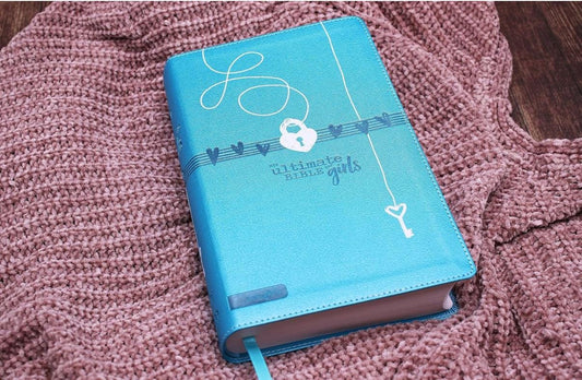 Personalized NIV, Ultimate Bible for Girls, Faithgirlz Edition, Leathersoft, Teal- Add her name and a verse