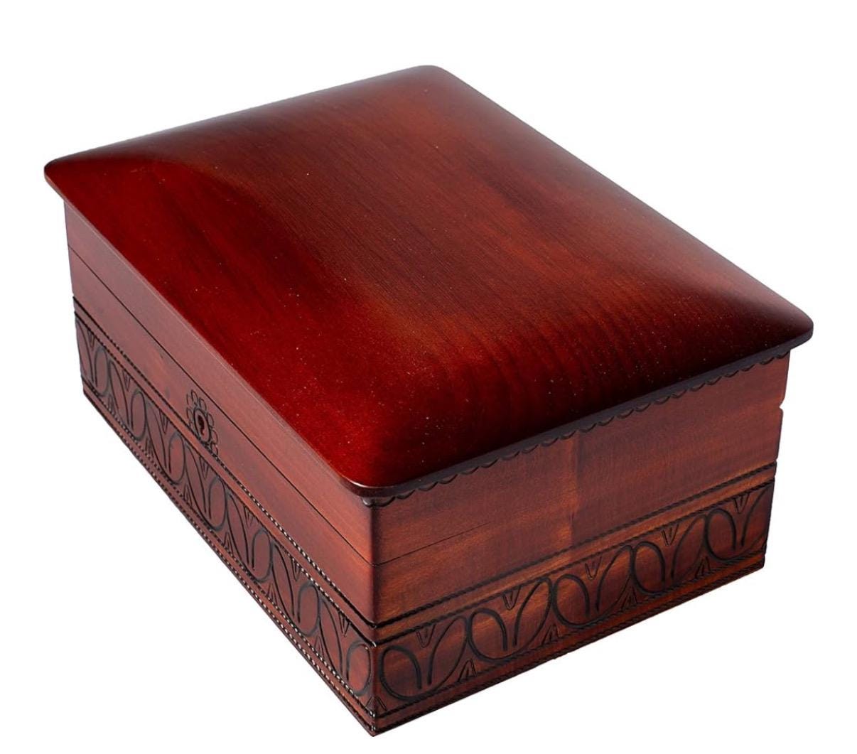 Personalized  Polish Heritage Handmade Extra-Large 10 1/2" Wooden Box with Lock and Key for Keepsakes, Memorial, Graduation, Wedding Gift