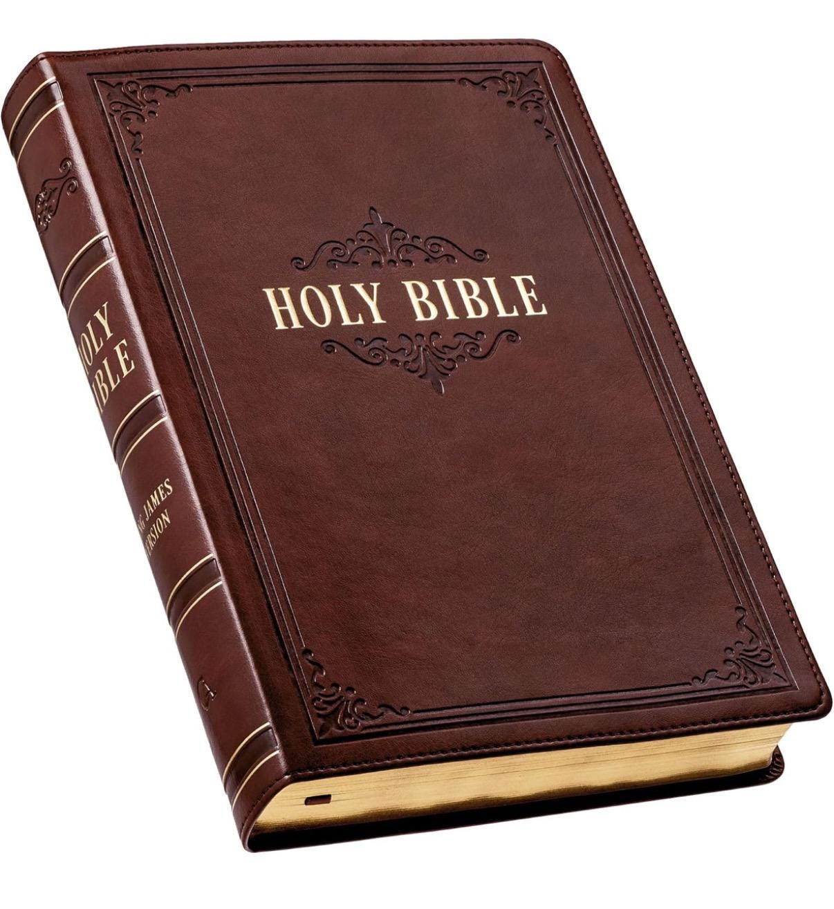 Personalized KJV King James Giant Print - Personal Size -Dark - Brown Luxleather* Gift Bible - Custom Lasered Engraved Name