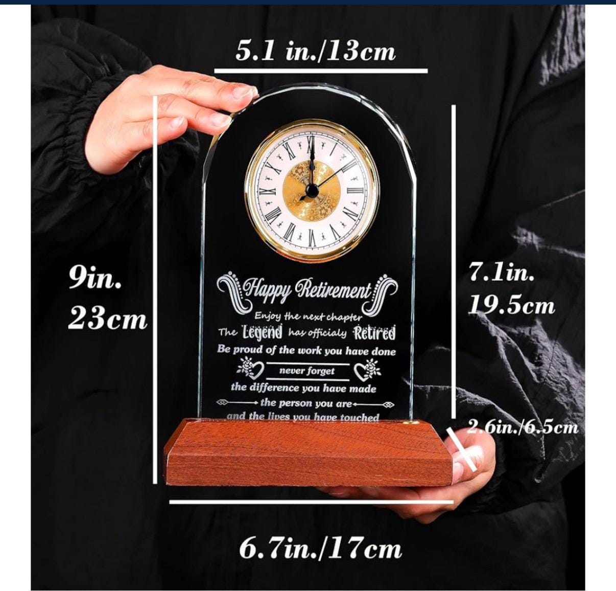 Personalized Wooden clock on base, Graduation, Son, Daughter, Mom, Retirement, Anniversary, Boss, Dad