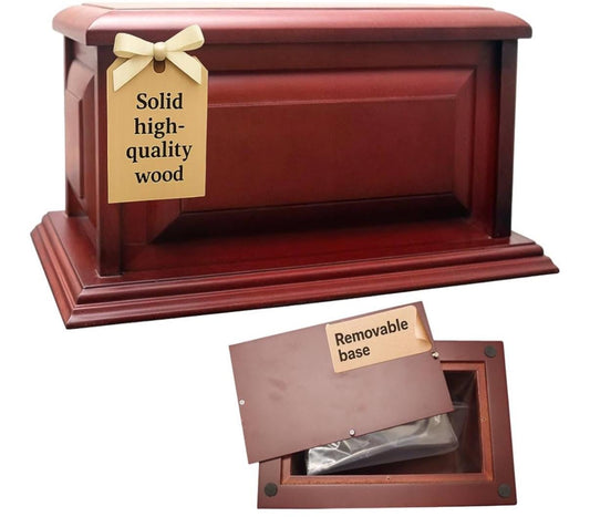 Personalized Funeral Memorial Urns for Ashes Adult Men and Women, Wooden Decorative Urn Box and Casket for Men Women, Burial Urn for Adults
