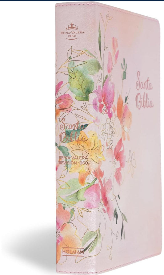 Personalized RVR 1960 Pink Floral Bible, Large Print, Special Edition