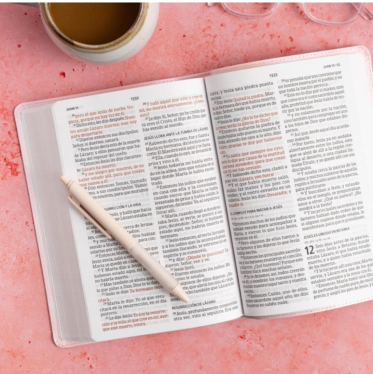 Personalized RVR 1960 Pink Floral Bible, Large Print, Special Edition