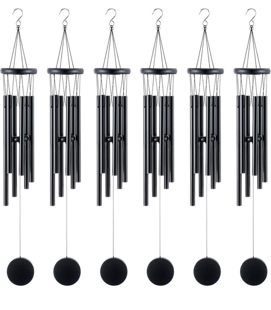 Personalized 6 Pcs Rustic Wind Chimes for Outside 28 Inch Deep Tone Wind Chimes with 6 Aluminum Tubes Memorial Coolest Windchimes Outdoors