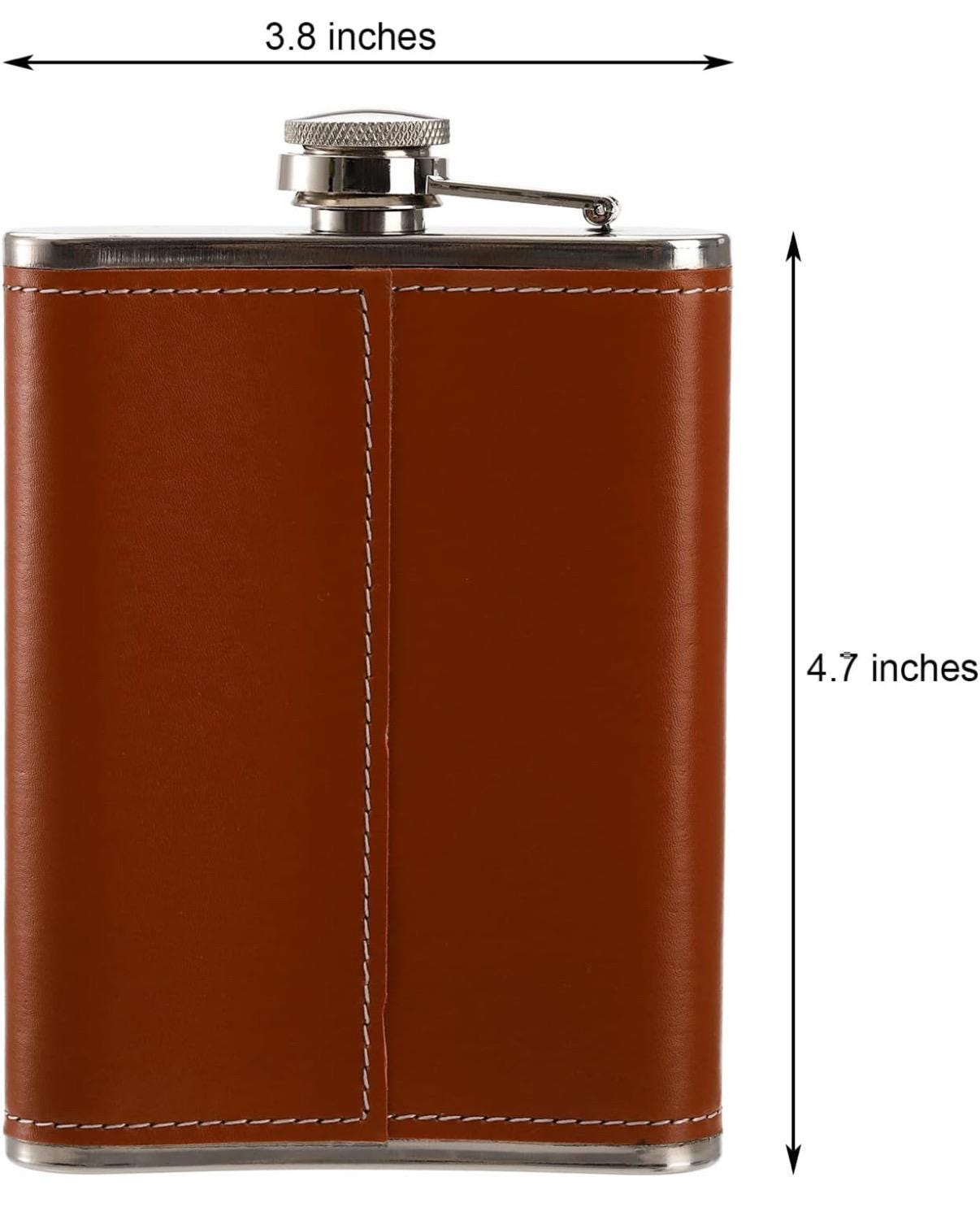 Personalized 8oz Leather Flask 6 pk