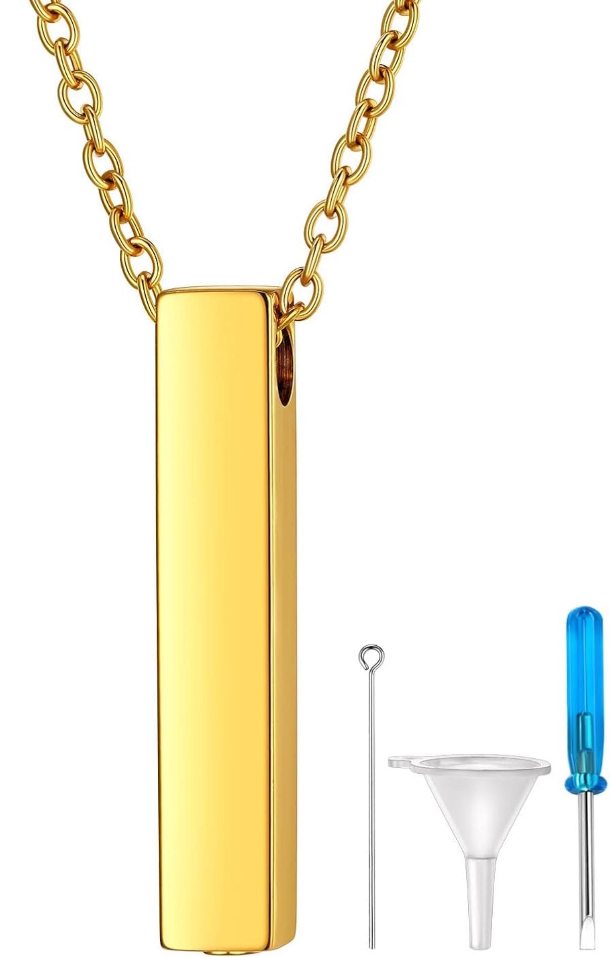 Personalized Memorial Bar Pendant