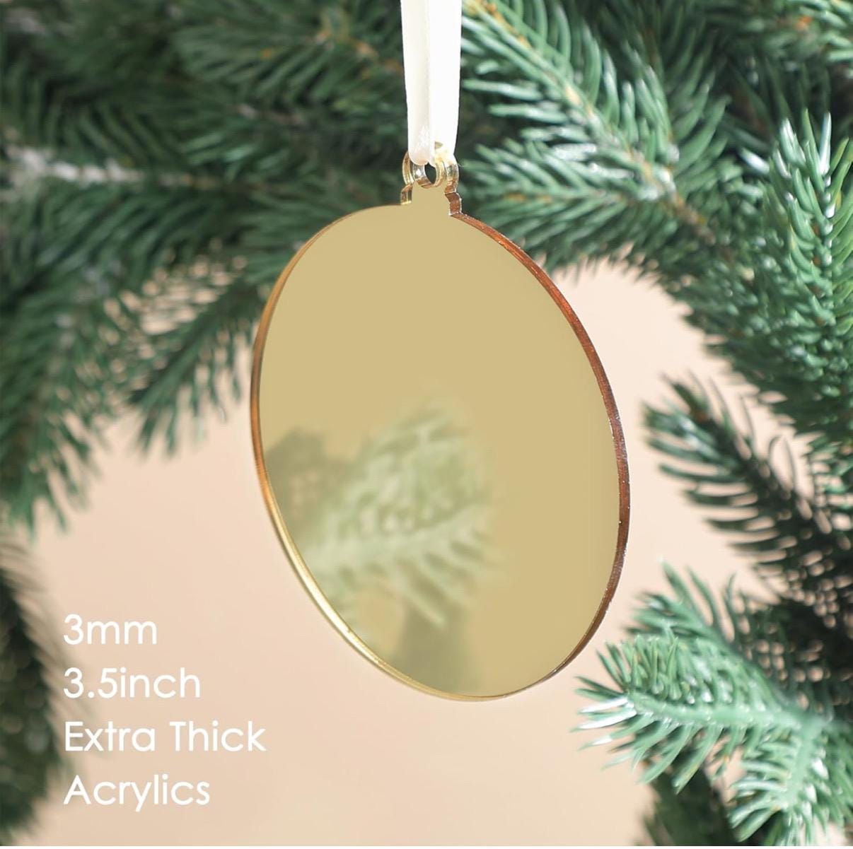 Personalized 10pc  Gold Mirror Ornament