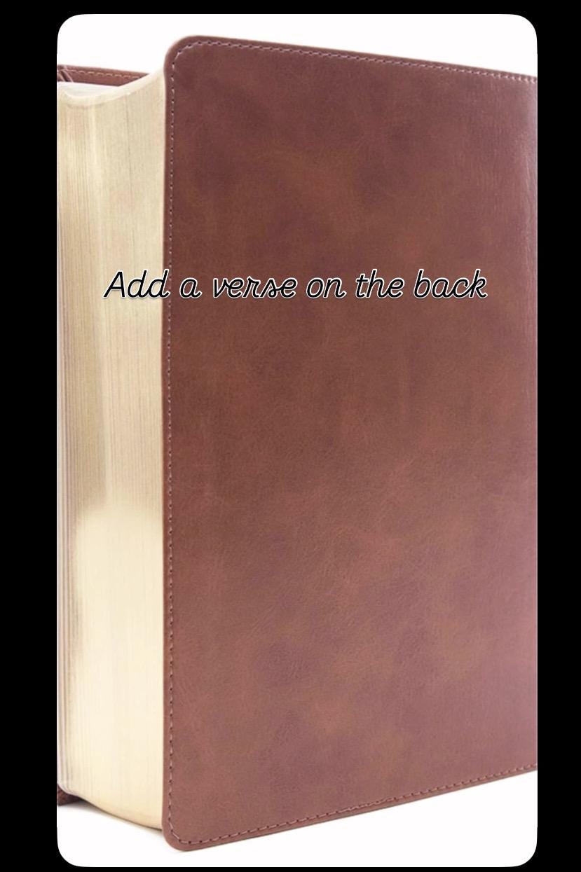 Personalized Saddle LeatherTouch Bible, Wide Margin Journaling