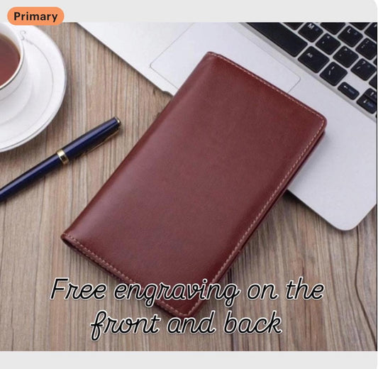 Personalized Leather Business Card Holder, 240 Capacity