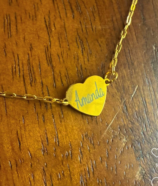 Personalized Heart choker necklace