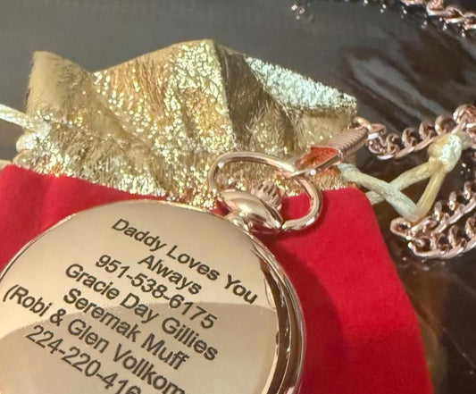 Rose Gold Personalized Pocket Watch