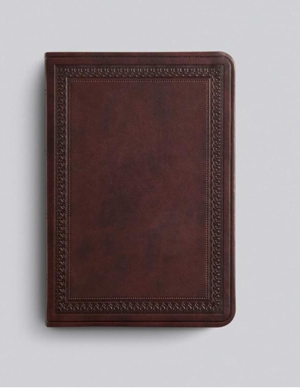 Personalized ESV Value Large Print Compact Bible (TruTone, Mahogany, Border Design)