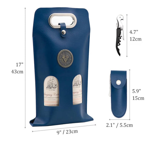 Leather Wine Bag Leather Wine Gift Bags with Wine Opener Wine Tote Carrier Bag Wine Bottle Bags for Wedding, Birthday,