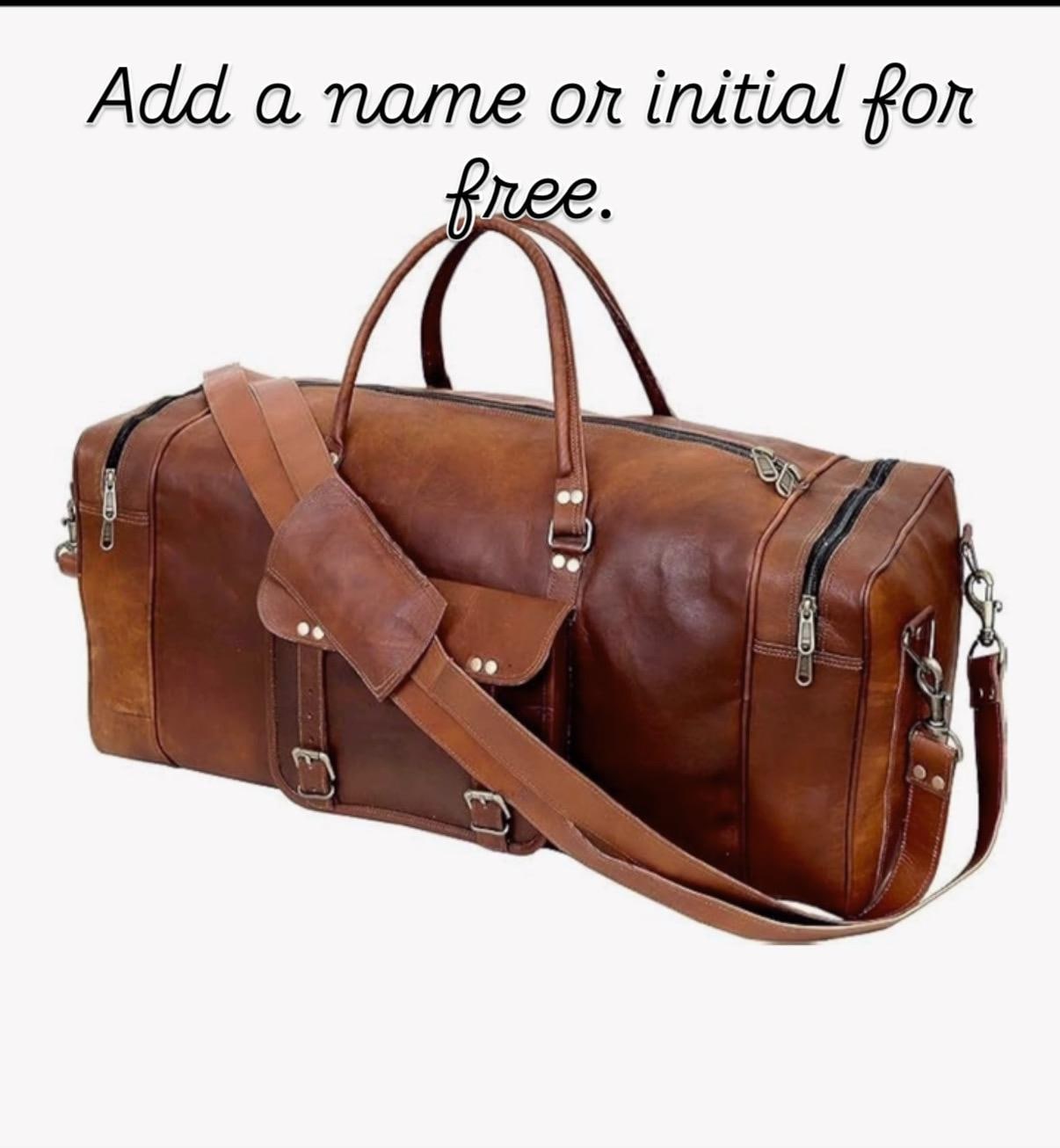 Personalized Leather Duffle Bag for Men Luggage Handmade Travel Bag Carry On Luggage Weekender Bags Overnight Gym Sports